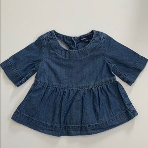 GapKids girls chambray polka dot top.